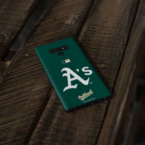 MLB Oakland Athletics - Solid Distressed Galaxy Note 9 Skin