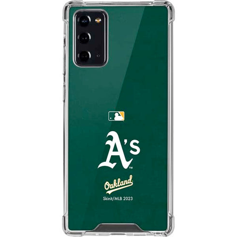MLB Oakland Athletics - Solid Distressed Galaxy Note20 5G Clear Case
