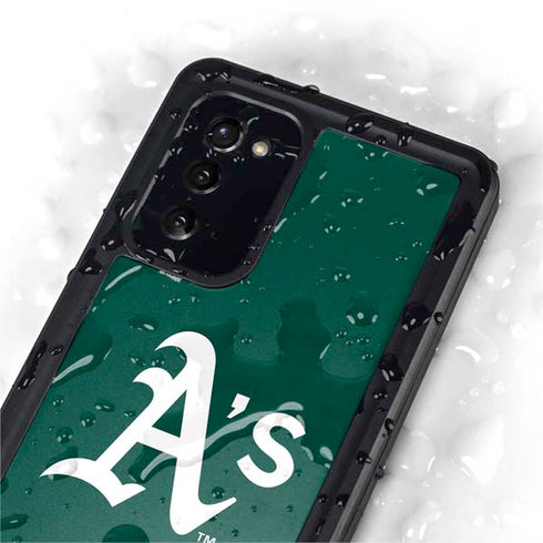MLB Oakland Athletics - Solid Distressed Galaxy Note20 5G Waterproof Case