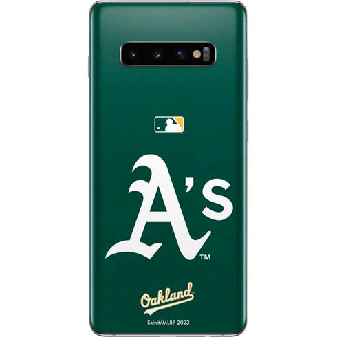 MLB Oakland Athletics - Solid Distressed Galaxy S10 Plus Skin