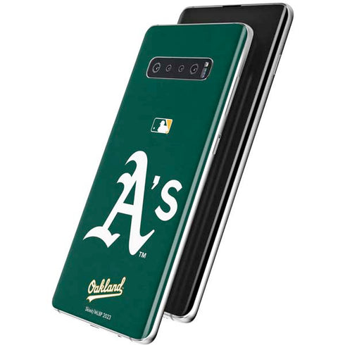 MLB Oakland Athletics - Solid Distressed Galaxy S10 Plus Skin