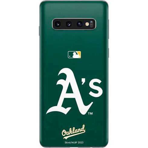 MLB Oakland Athletics - Solid Distressed Galaxy S10 Skin