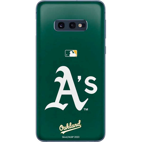 MLB Oakland Athletics - Solid Distressed Galaxy S10e Skin
