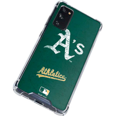 MLB Oakland Athletics - Solid Distressed Galaxy S20 FE Clear Case