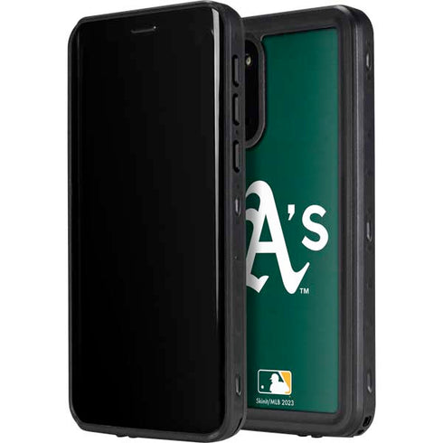 MLB Oakland Athletics - Solid Distressed Galaxy S20 Plus Waterproof Case