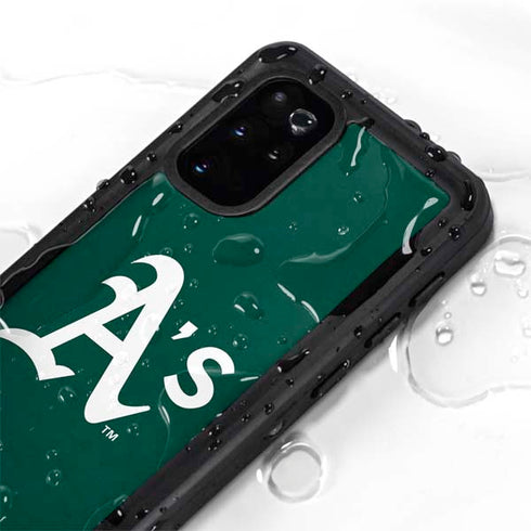 MLB Oakland Athletics - Solid Distressed Galaxy S20 Plus Waterproof Case