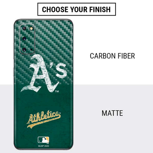 MLB Oakland Athletics - Solid Distressed Galaxy S20 Skin