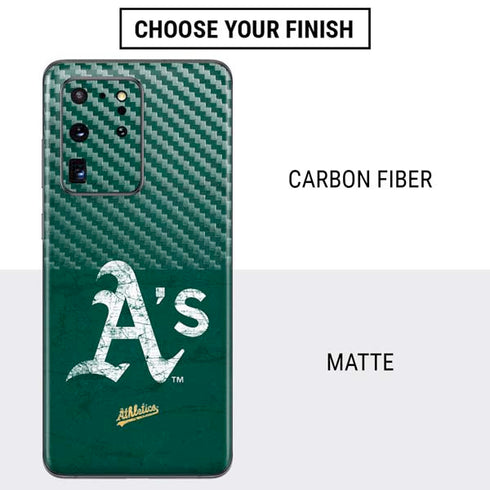 MLB Oakland Athletics - Solid Distressed Galaxy S20 Ultra 5G Skin
