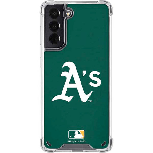 MLB Oakland Athletics - Solid Distressed Galaxy S21 5G Clear Case