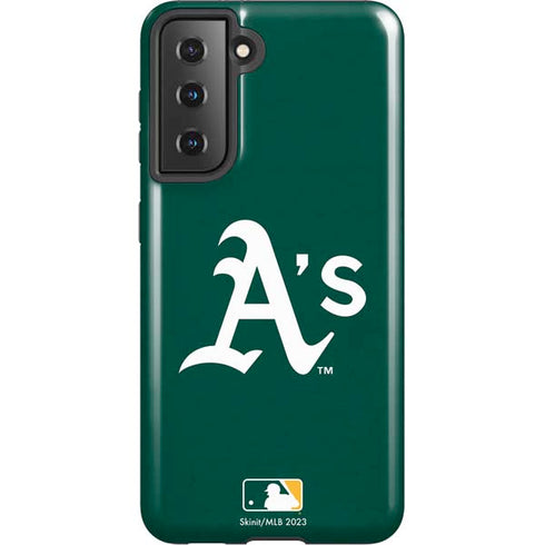 MLB Oakland Athletics - Solid Distressed Galaxy S21 5G Pro Case