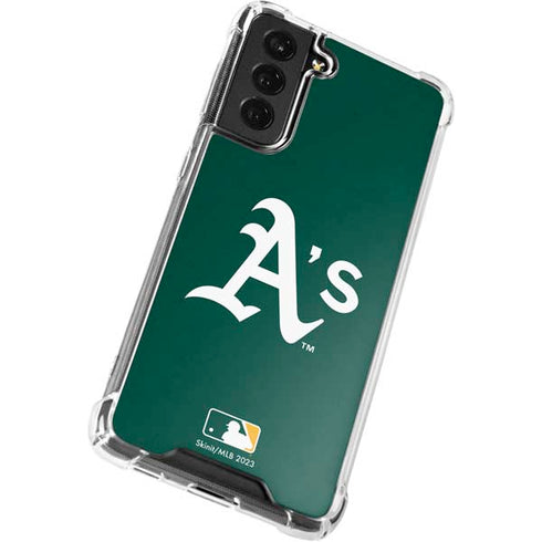 MLB Oakland Athletics - Solid Distressed Galaxy S21 FE Clear Case