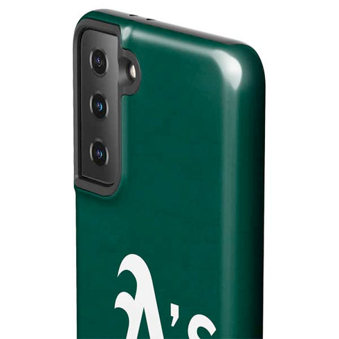 MLB Oakland Athletics - Solid Distressed Galaxy S21 FE Pro Case