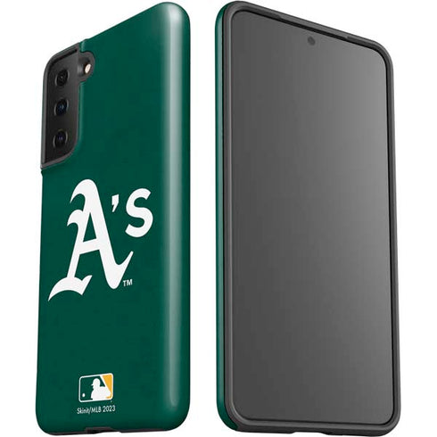 MLB Oakland Athletics - Solid Distressed Galaxy S21 FE Pro Case