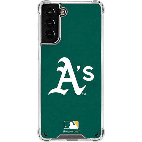 MLB Oakland Athletics - Solid Distressed Galaxy S21 Plus 5G Clear Case