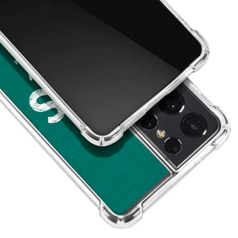 MLB Oakland Athletics - Solid Distressed Galaxy S21 Ultra 5G Clear Case