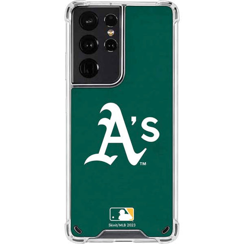 MLB Oakland Athletics - Solid Distressed Galaxy S21 Ultra 5G Clear Case