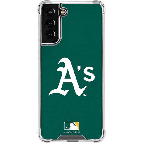 MLB Oakland Athletics - Solid Distressed Galaxy S22 Plus Clear Case