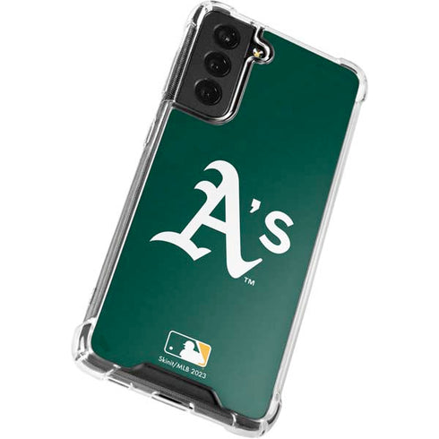MLB Oakland Athletics - Solid Distressed Galaxy S22 Plus Clear Case