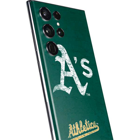 MLB Oakland Athletics - Solid Distressed Galaxy S22 Ultra Skin