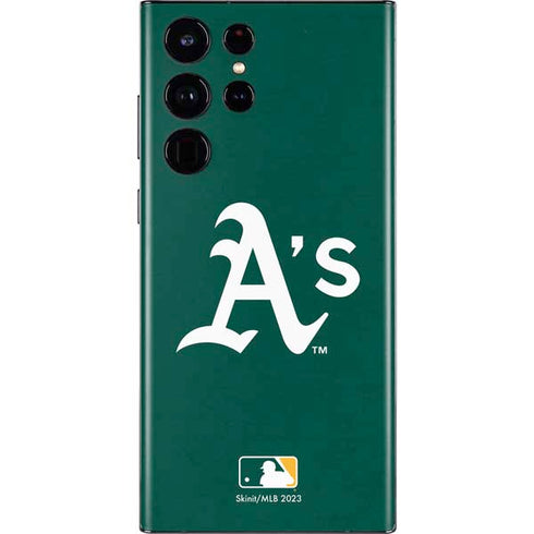 MLB Oakland Athletics - Solid Distressed Galaxy S22 Ultra Skin