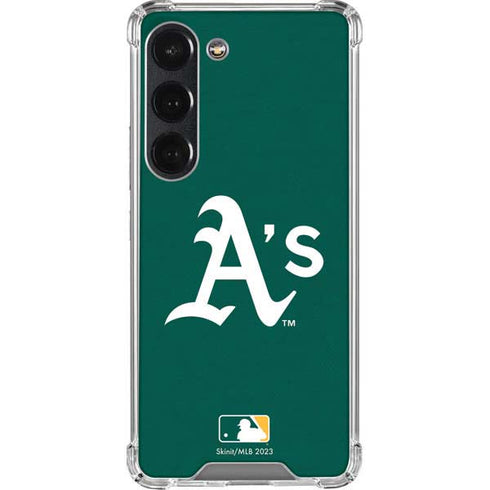 MLB Oakland Athletics - Solid Distressed Galaxy S23 Clear Case