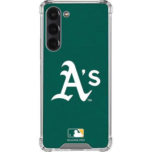 MLB Oakland Athletics - Solid Distressed Galaxy S23 Plus Clear Case