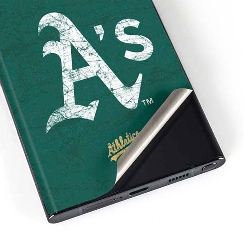 MLB Oakland Athletics - Solid Distressed Galaxy S23 Ultra Skin
