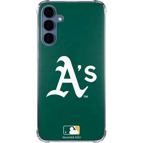 MLB Oakland Athletics - Solid Distressed Galaxy S24 Clear Case