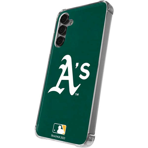 MLB Oakland Athletics - Solid Distressed Galaxy S24 Plus Clear Case