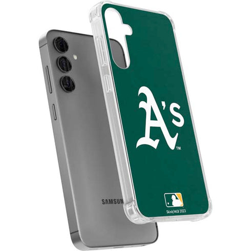 MLB Oakland Athletics - Solid Distressed Galaxy S24 Plus Clear Case