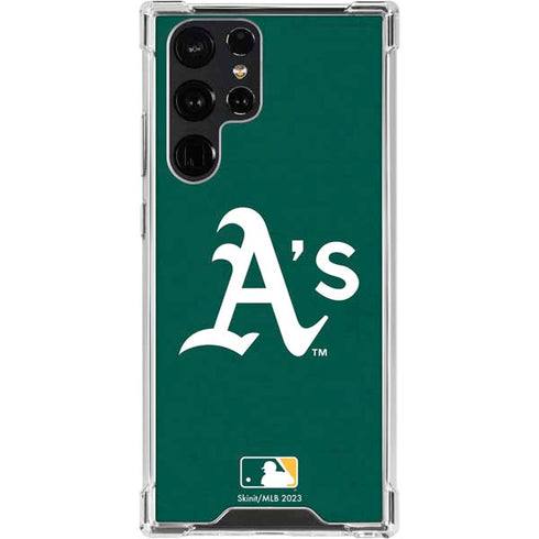 MLB Oakland Athletics - Solid Distressed Galaxy S24 Ultra Clear Case