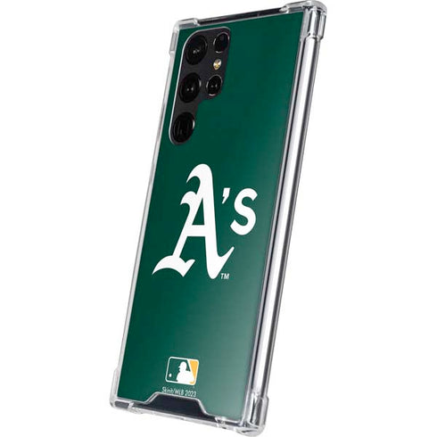 MLB Oakland Athletics - Solid Distressed Galaxy S24 Ultra Clear Case