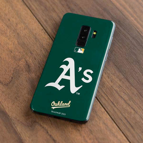 MLB Oakland Athletics - Solid Distressed Galaxy S9 Plus Skin