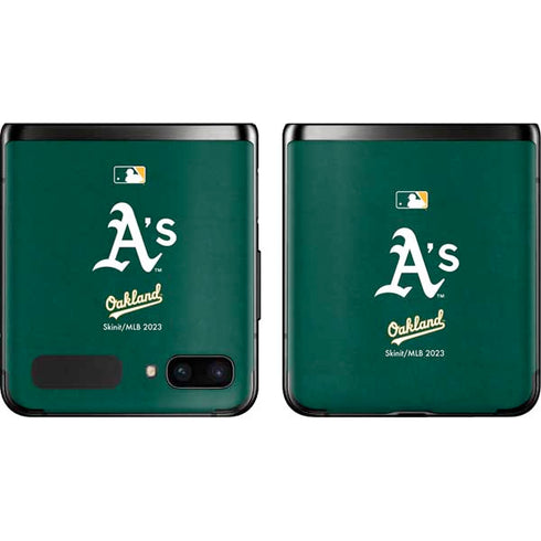 MLB Oakland Athletics - Solid Distressed Galaxy Z Flip Skin