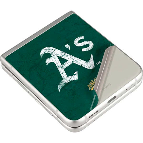 MLB Oakland Athletics - Solid Distressed Galaxy Z Flip3 5G Skin
