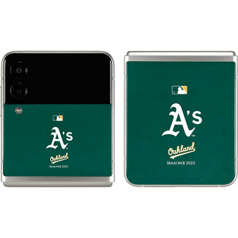 MLB Oakland Athletics - Solid Distressed Galaxy Z Flip3 5G Skin