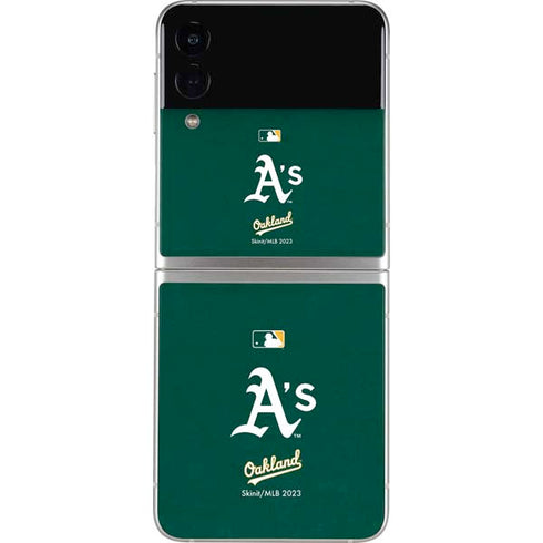 MLB Oakland Athletics - Solid Distressed Galaxy Z Flip3 5G Skin