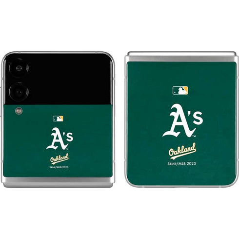 MLB Oakland Athletics - Solid Distressed Galaxy Z Flip4 5G Skin