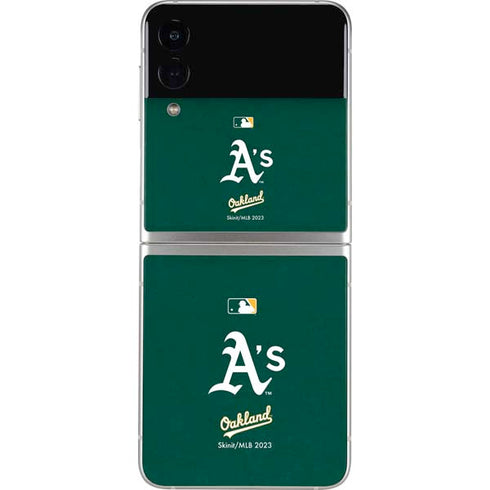 MLB Oakland Athletics - Solid Distressed Galaxy Z Flip4 5G Skin