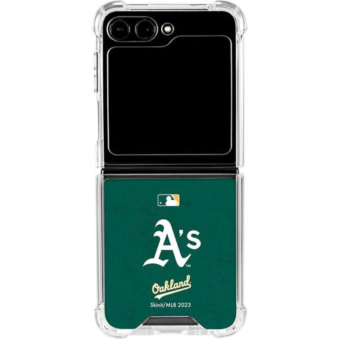 MLB Oakland Athletics - Solid Distressed Galaxy Z Flip5 5G Clear Case