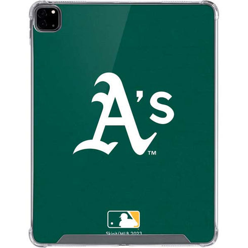 MLB Oakland Athletics - Solid Distressed iPad Pro 12.9in (2020) Clear Case