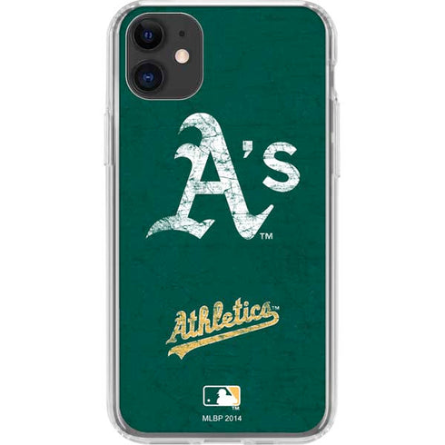 MLB Oakland Athletics - Solid Distressed iPhone 11 Clear Case