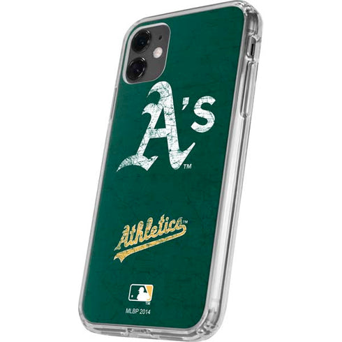 MLB Oakland Athletics - Solid Distressed iPhone 11 Clear Case