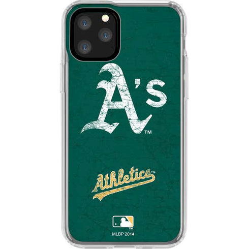 MLB Oakland Athletics - Solid Distressed iPhone 11 Pro Clear Case