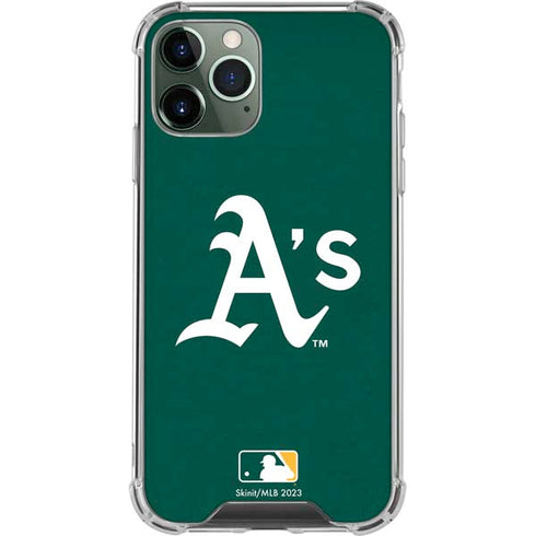 MLB Oakland Athletics - Solid Distressed iPhone 11 Pro Max Clear Case