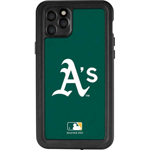 MLB Oakland Athletics - Solid Distressed iPhone 11 Pro Max Waterproof Case