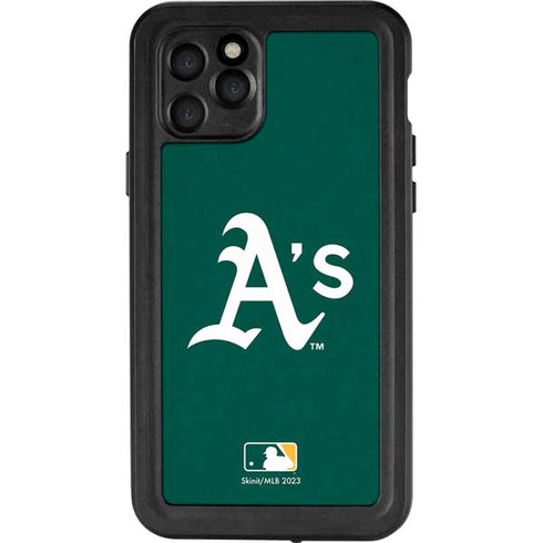 MLB Oakland Athletics - Solid Distressed iPhone 11 Pro Waterproof Case