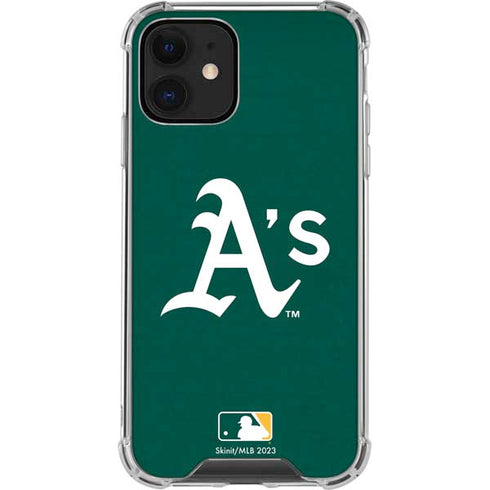 MLB Oakland Athletics - Solid Distressed iPhone 12 Clear Case