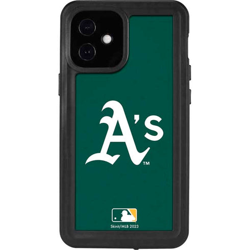 MLB Oakland Athletics - Solid Distressed iPhone 12 Mini Waterproof Case