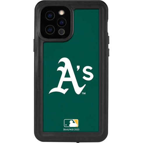 MLB Oakland Athletics - Solid Distressed iPhone 12 Pro Waterproof Case